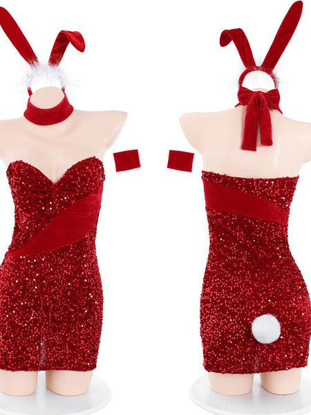 New Year Furry Tramsparent Yarn Suit Sexy Lingerie