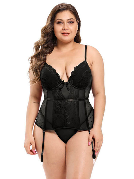 Steel Ring-breasted Garter Belt Sexy Lingerie Set