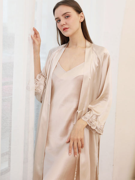 Silkworm silk suspender nightdress