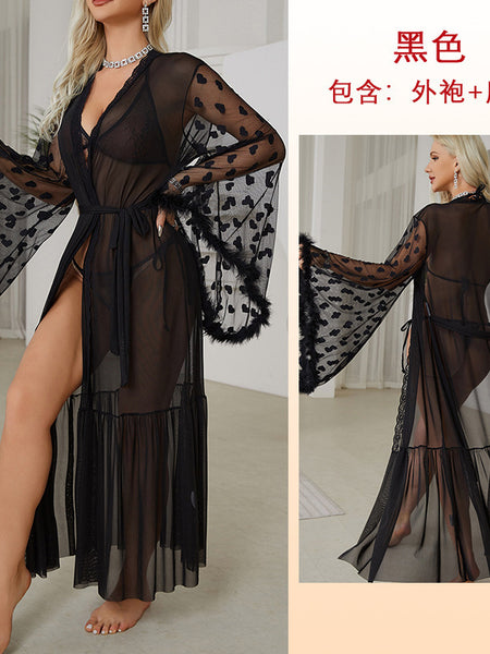 Mesh Lingerie Cardigan Home Outerwear Gown