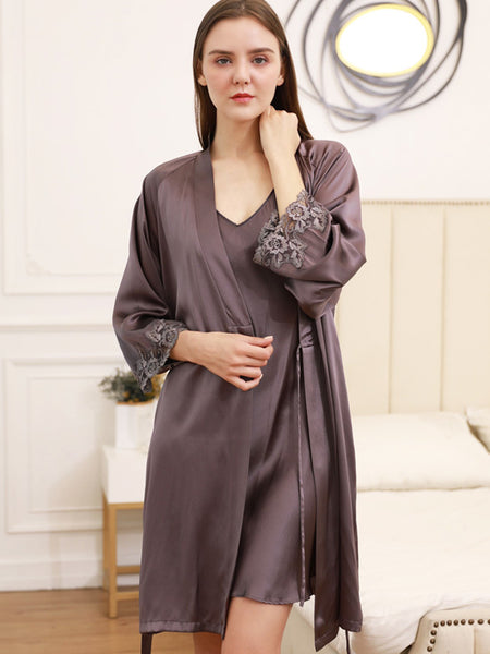 Silkworm silk suspender nightdress