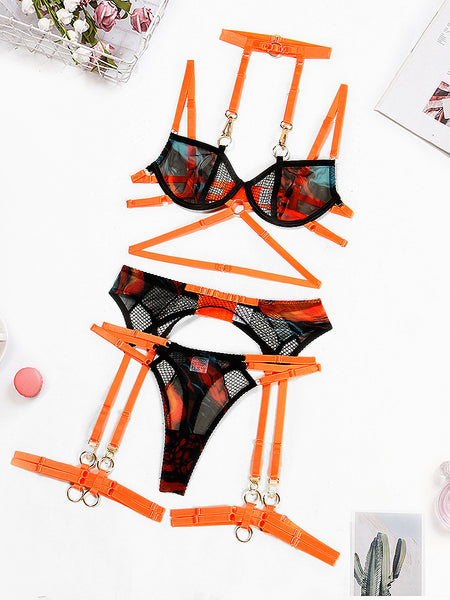 Bra European And American Halter Mesh Lingerie