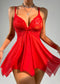 Lace Pajamas Lingerie See-through Dress Ladies' Mesh Slip Nightdress