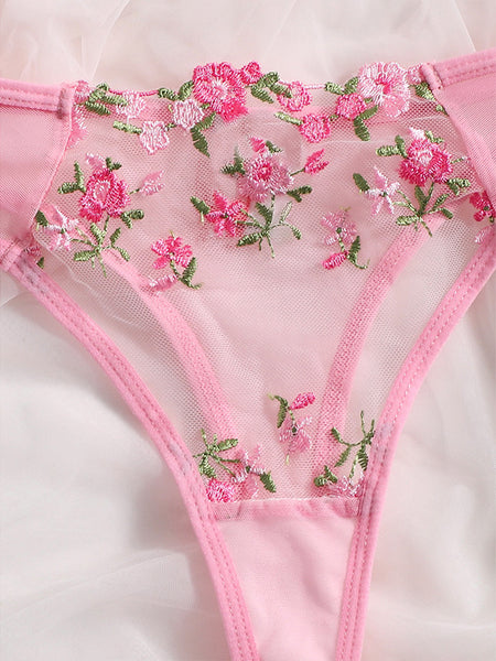 Ladies Sweet Low Waist Lace Lingerie Set