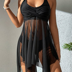 Women's See-through Sexy Lingerie Strap Lace Nightdress