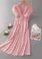 Nightdress Female Ice Silk Sexy Dress Mid-length Lace