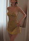 Female Simulation Silk Satin Suspender Nightdress Hollow Autumn