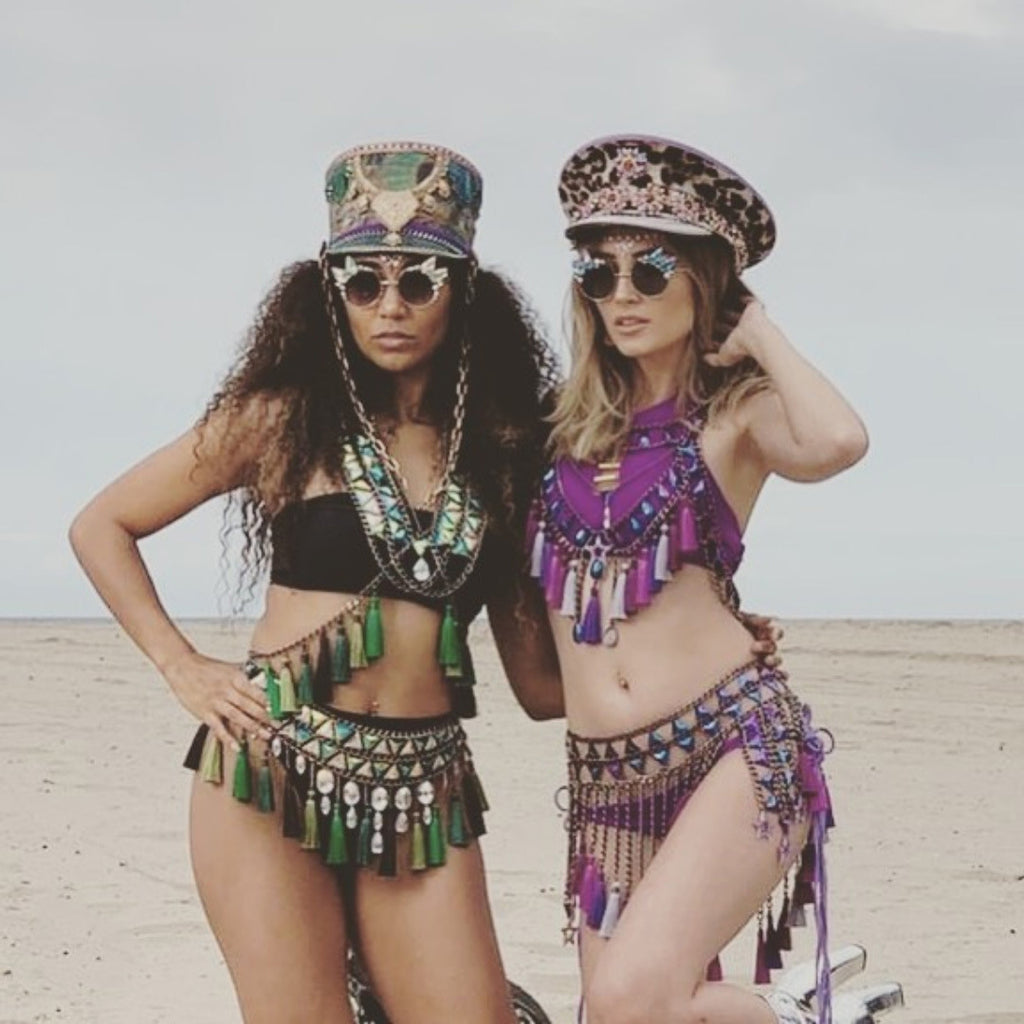 Body chain necklace tassel set