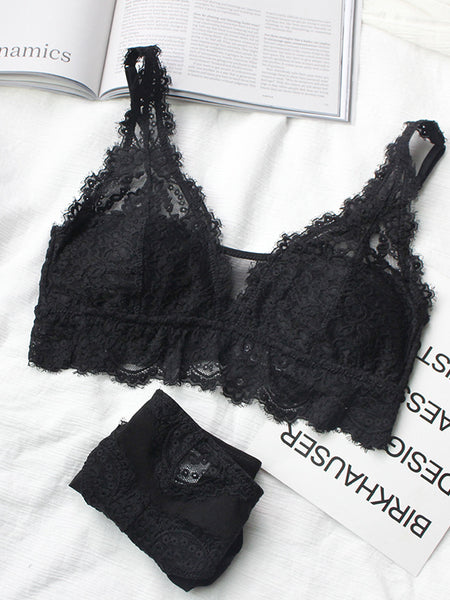 Lace Fashion Bra Set Sexy Gathering French Lingerie