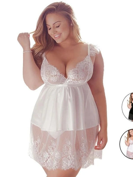 Sexy lace stitching two-piece nightdress