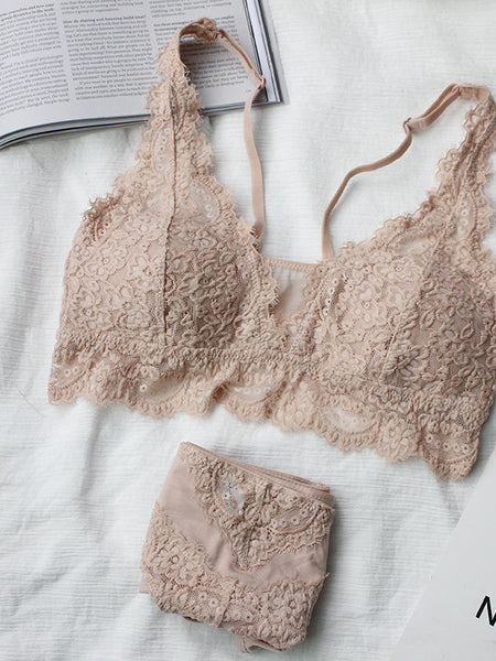 Lace Fashion Bra Set Sexy Gathering French Lingerie