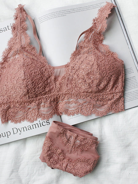 Lace Fashion Bra Set Sexy Gathering French Lingerie