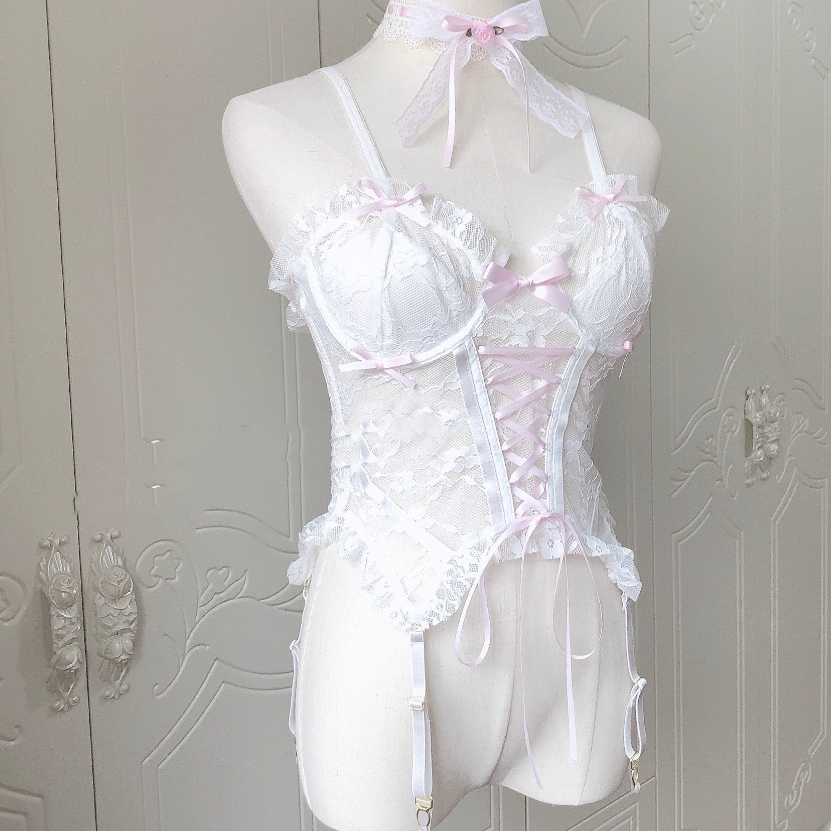 French Girl Sweet Lace Small Sling Short Corset
