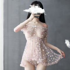 Little Daisy One Shoulder Sexy Nightdress Sexy Lingerie Set