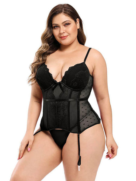 Steel Ring-breasted Garter Belt Sexy Lingerie Set