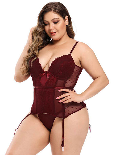 Steel Ring-breasted Garter Belt Sexy Lingerie Set