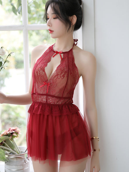 Lace suspender nightdress