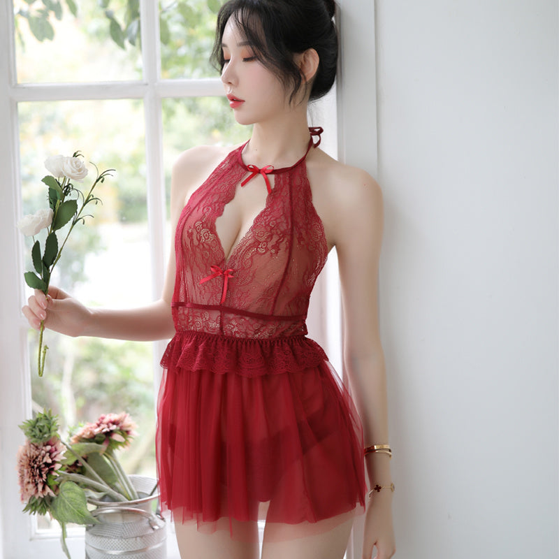 Lace suspender nightdress