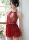 Lace suspender nightdress