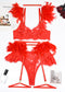 Feather Sexy Lingerie Lace Women Underwear Bra Panty