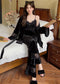 Gold Velvet Pajamas Women's Chest Pad Pure Desire Style Lace Suspenders Three-piece Set