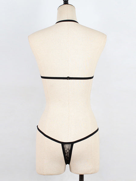 Girls sexy perspective hollow Underwear Set