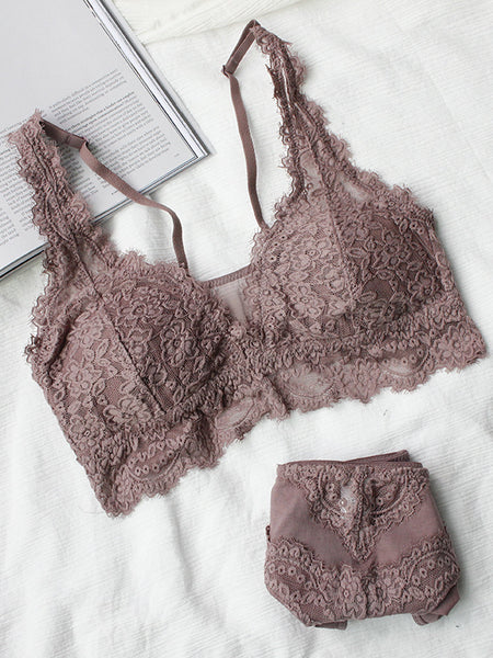Lace Fashion Bra Set Sexy Gathering French Lingerie