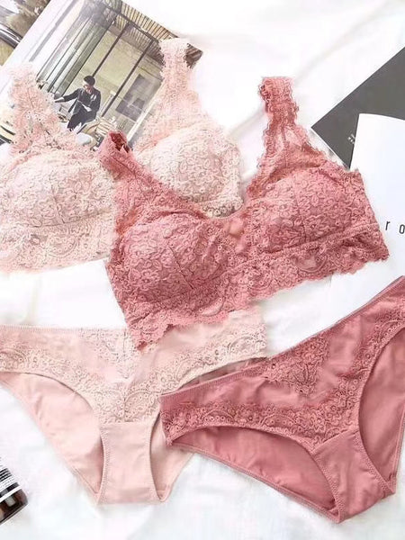 Lace Fashion Bra Set Sexy Gathering French Lingerie