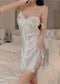 White Butterfly Private Lace Sexy Beauty Back Sling Nightdress