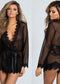 Bathrobe mesh eyelashes lace nightdress sexy nightwear lace underwear
