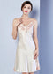 Silk nightdress with lace straps