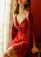 Ladies suspender thin lace halter nightdress