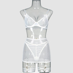 Women's Striped Mesh Gathered For Fun Lingerie