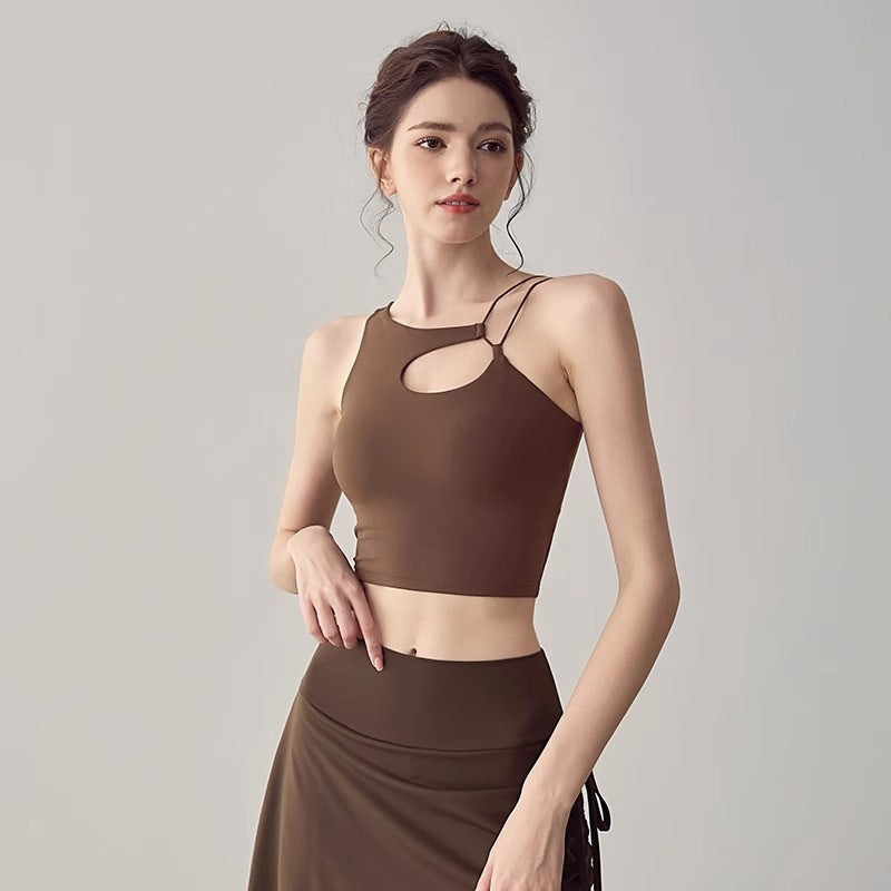 Women's One-piece Sports Underwear Sexy Cutout Backless Bra Shockproof