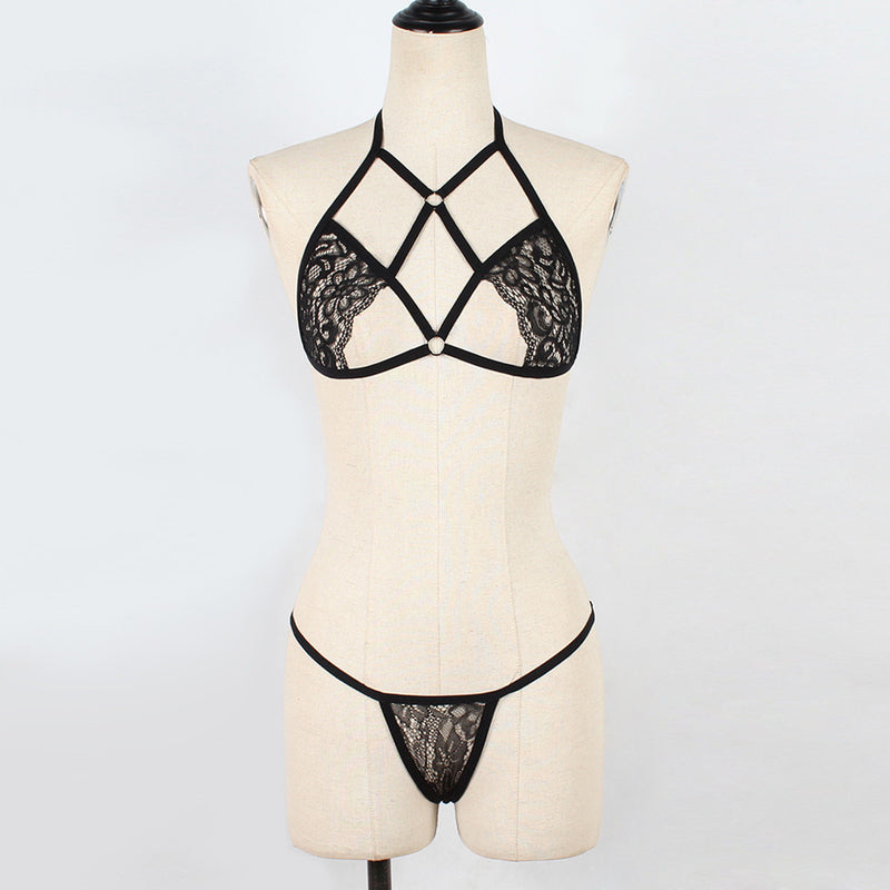 Girls sexy perspective hollow Underwear Set