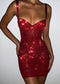 Sexy perspective lace low-cut dress