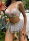 Women's Fashion Contrast Embroidered Lace Lingerie Set