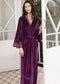 Long-sleeve Fleece Suspender Nightdress Gold Velvet Pajamas