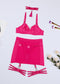 Tassel Collar Satin Hip Skirt Lingerie Set