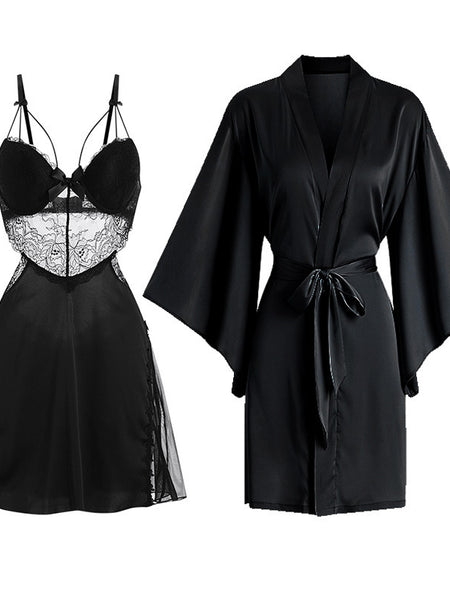 Summer Suspenders Nightdress Lace Pajamas Two-piece Suit