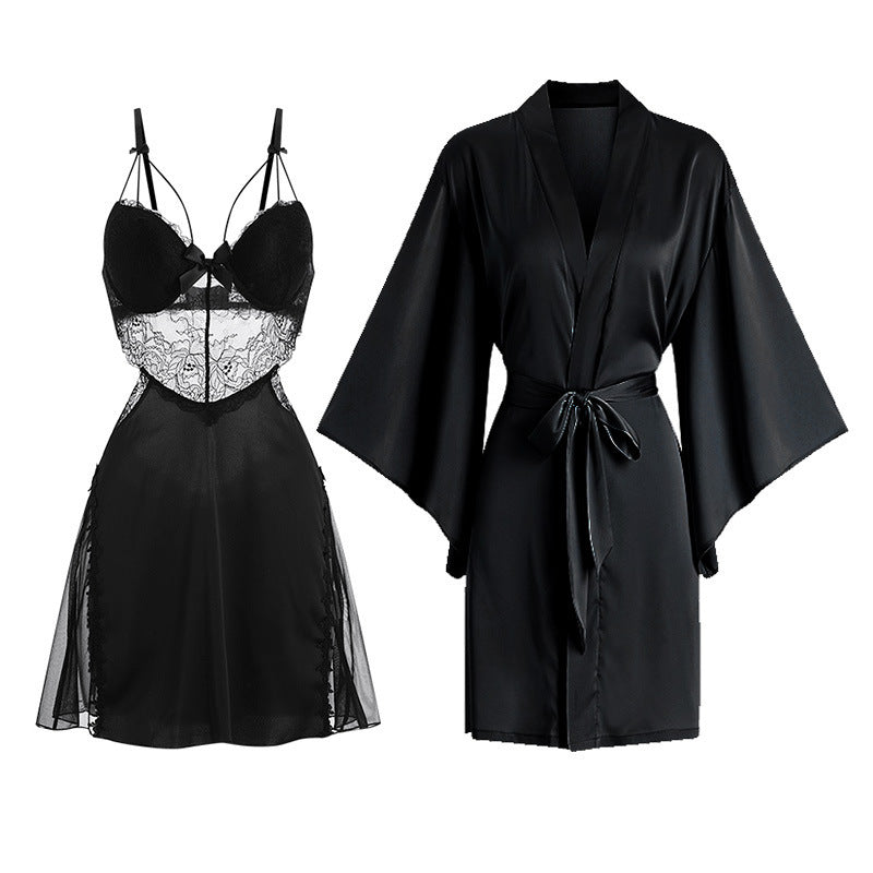 Summer Suspenders Nightdress Lace Pajamas Two-piece Suit