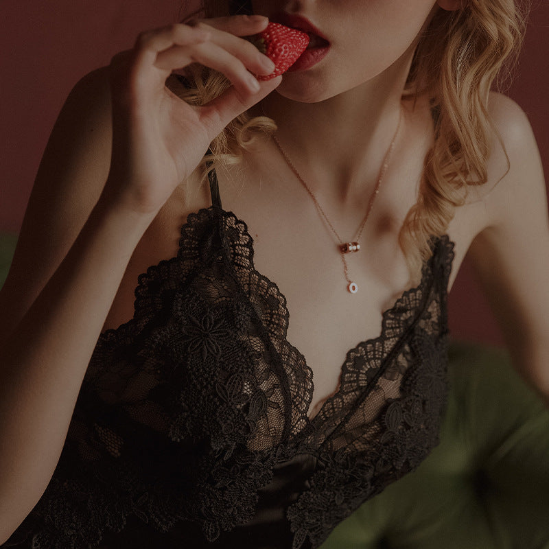 Ice Silk Suspender Nightdress Thin
