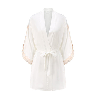 Women's Spring And Autumn Ice Silk Lace Suspender Nightdress