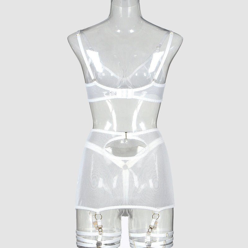 Women's Striped Mesh Gathered For Fun Lingerie