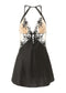 Women's Spring And Autumn Ice Silk Lace Suspender Nightdress