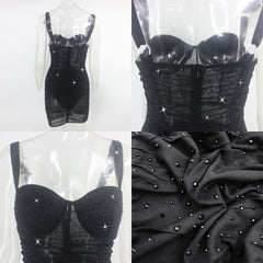 Sexy perspective lace low-cut dress