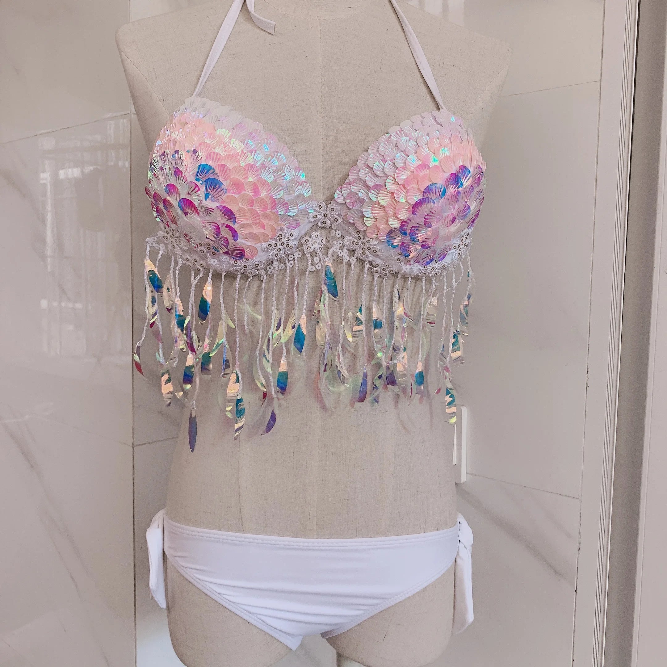 Mermaid Bra Mermaid Sequin Corset Free Diving Bikini Oceanarium Performance Clothes Cospla