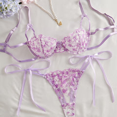 Sling Snowflake Embroidery See-through Lace Hollow Sexy Lingerie