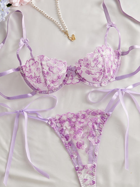 Sling Snowflake Embroidery See-through Lace Hollow Sexy Lingerie