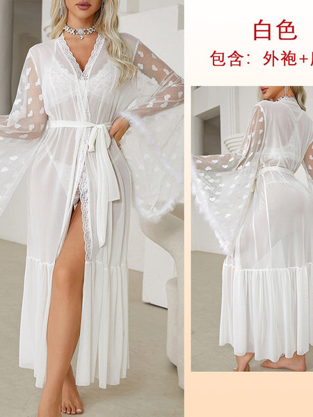 Mesh Lingerie Cardigan Home Outerwear Gown